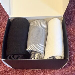 Unisex Black, Gray, and White Compression Socks Set
